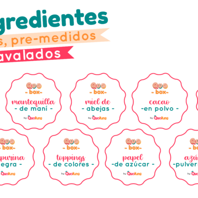 Ingredientes y utensilios incluidos en la Quobox Los Balones del Crack
